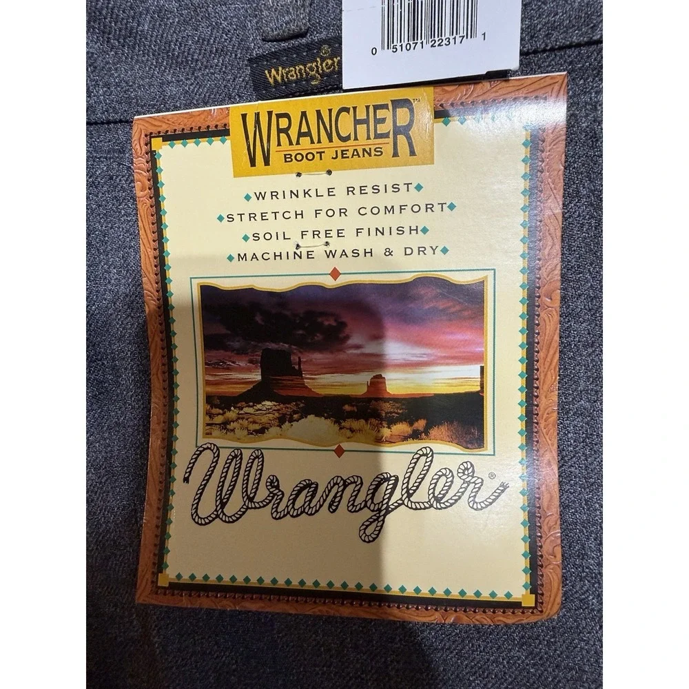 Wrangler Rancher Dress Boot Jeans 31x32 Charcoal Gray NWT Western Pants Men